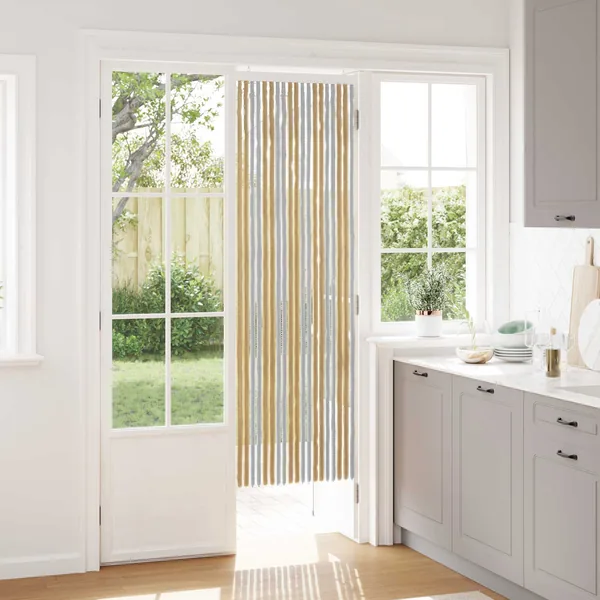 Rideau anti-insectes en chenille Gris et Beige 56 x 185 cm