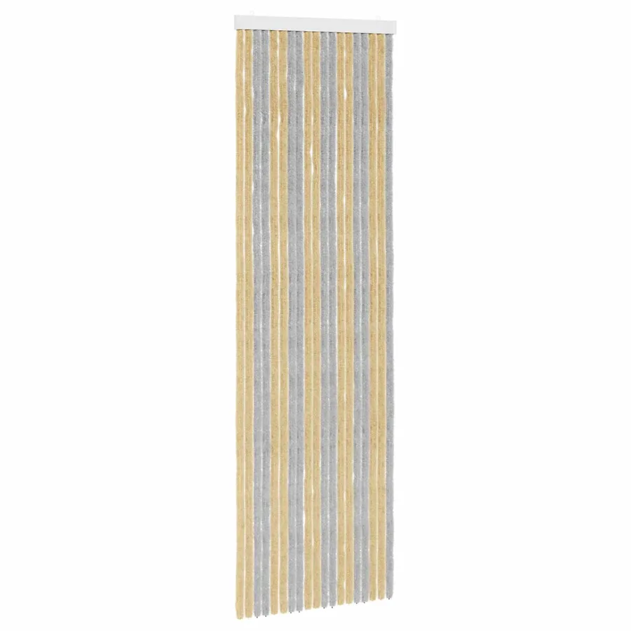 Rideau anti-insectes en chenille Gris et Beige 56 x 185 cm - 2