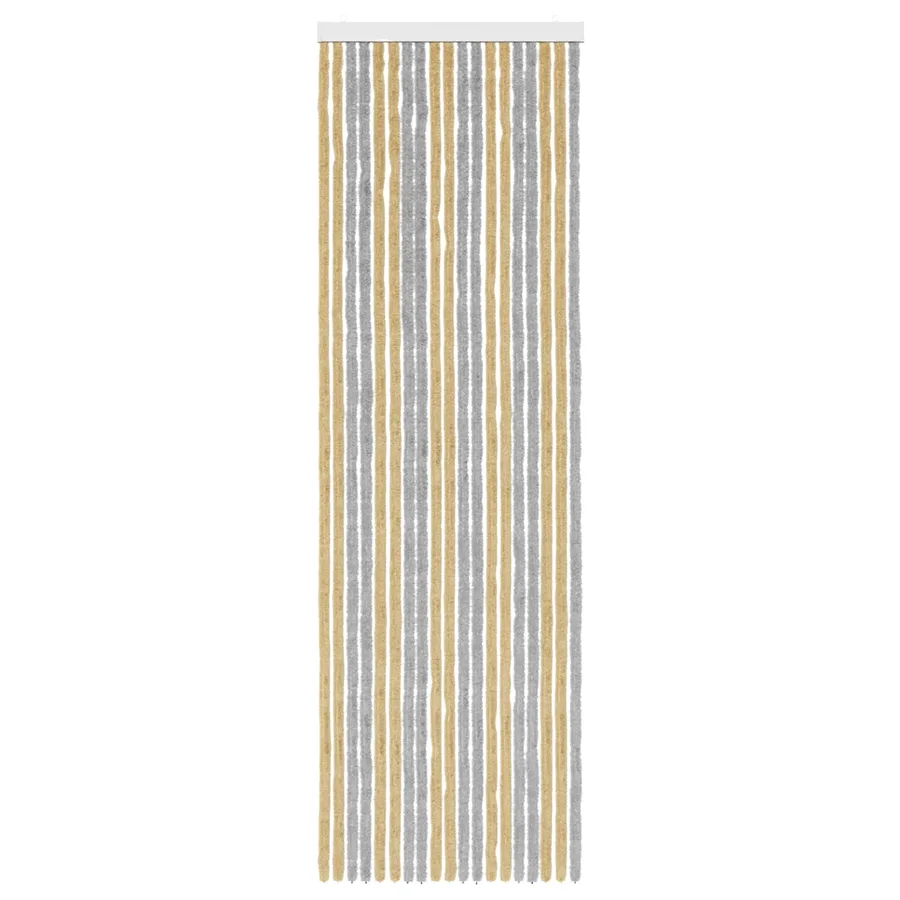 Rideau anti-insectes en chenille Gris et Beige 56 x 185 cm - 3