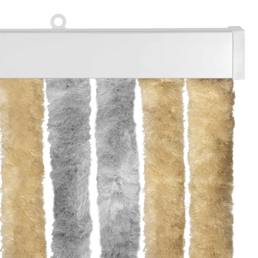 Rideau anti-insectes en chenille Gris et Beige 56 x 185 cm - 4