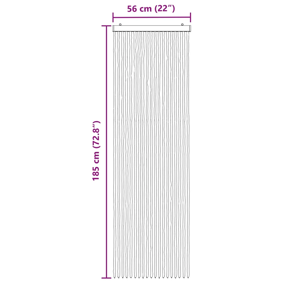 Rideau anti-insectes en chenille Gris et Beige 56 x 185 cm - 6