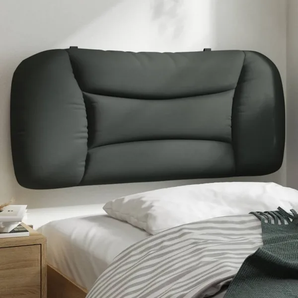 Coussin de tête de lit Hvar gris foncé 90 cm tissu