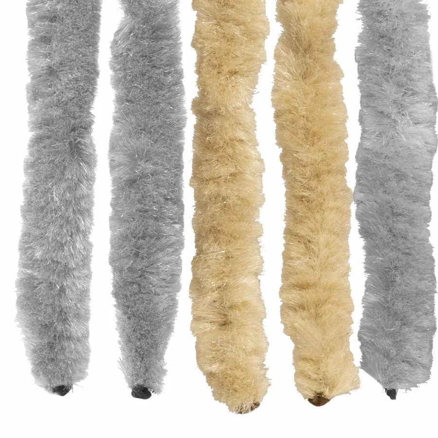 Rideau anti-insectes en chenille Gris et Beige 118 x 220 cm - 5