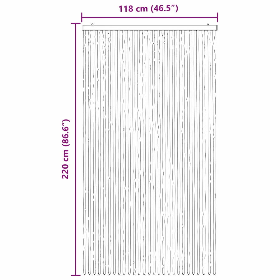 Rideau anti-insectes en chenille Gris et Beige 118 x 220 cm - 6