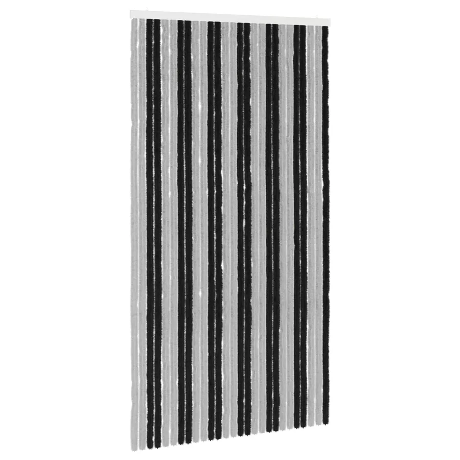 Rideau anti-insectes en chenille Gris et Noir 118 x 220 cm - 2