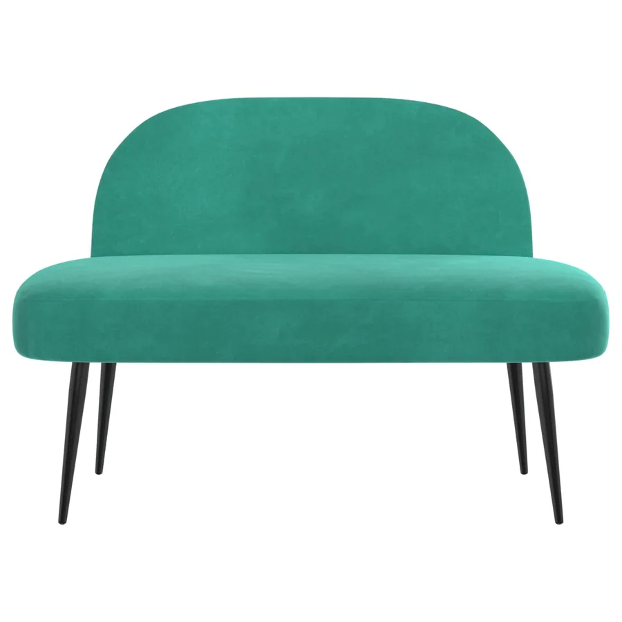 Banc rembourré avec dossier Turquoise 110 x 60 x 76 cm Velours - 3