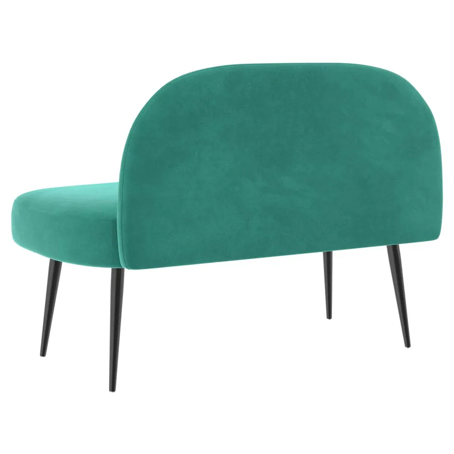 Banc rembourré avec dossier Turquoise 110 x 60 x 76 cm Velours - 4
