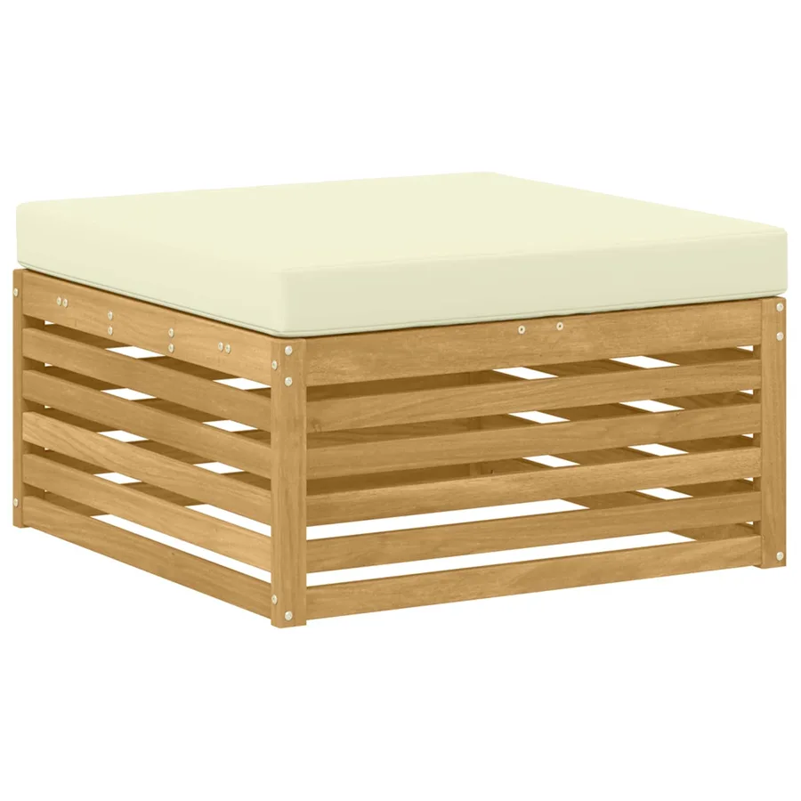Ensemble de canapés d'extérieur 9 pc Blanc et crème Polyester - 3