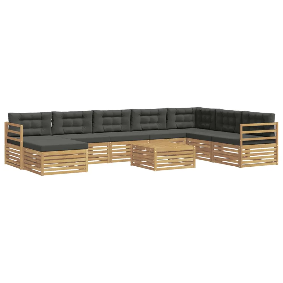 Ensemble de canapés d'extérieur 9 pc Blanc et anthracite - 2