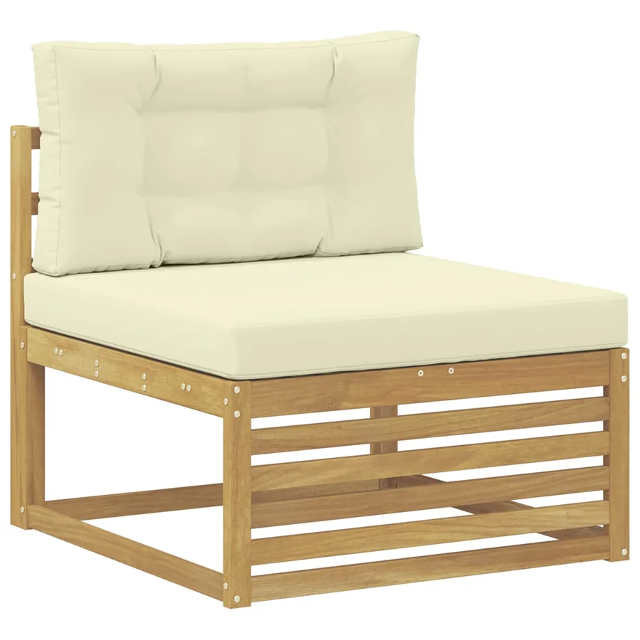 Ensemble de canapés d'extérieur 7 pc Blanc et crème Polyester - 4
