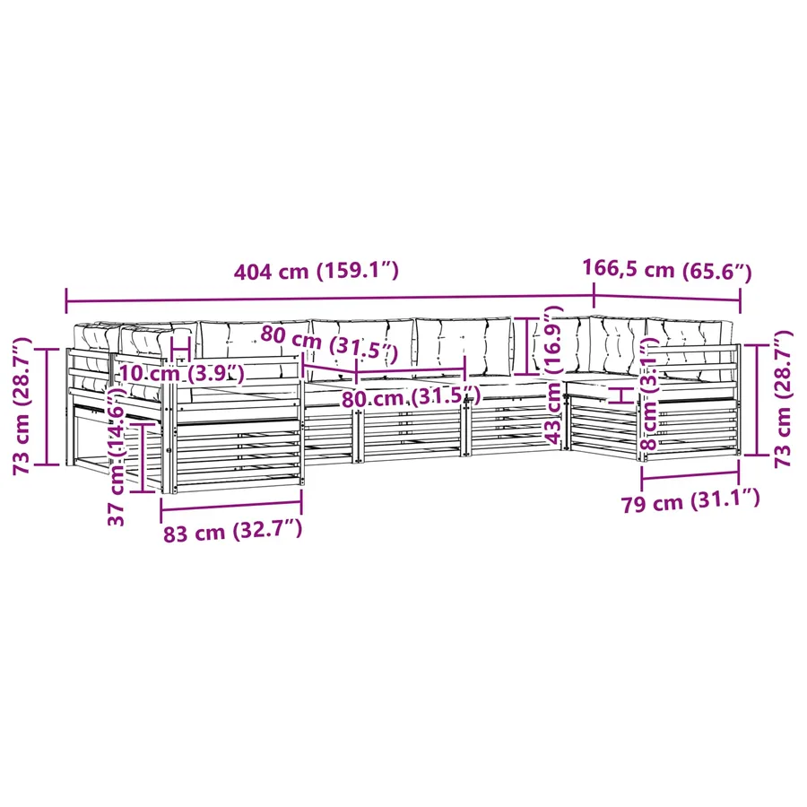 Ensemble de canapés d'extérieur 7 pc Blanc et crème Polyester - 7