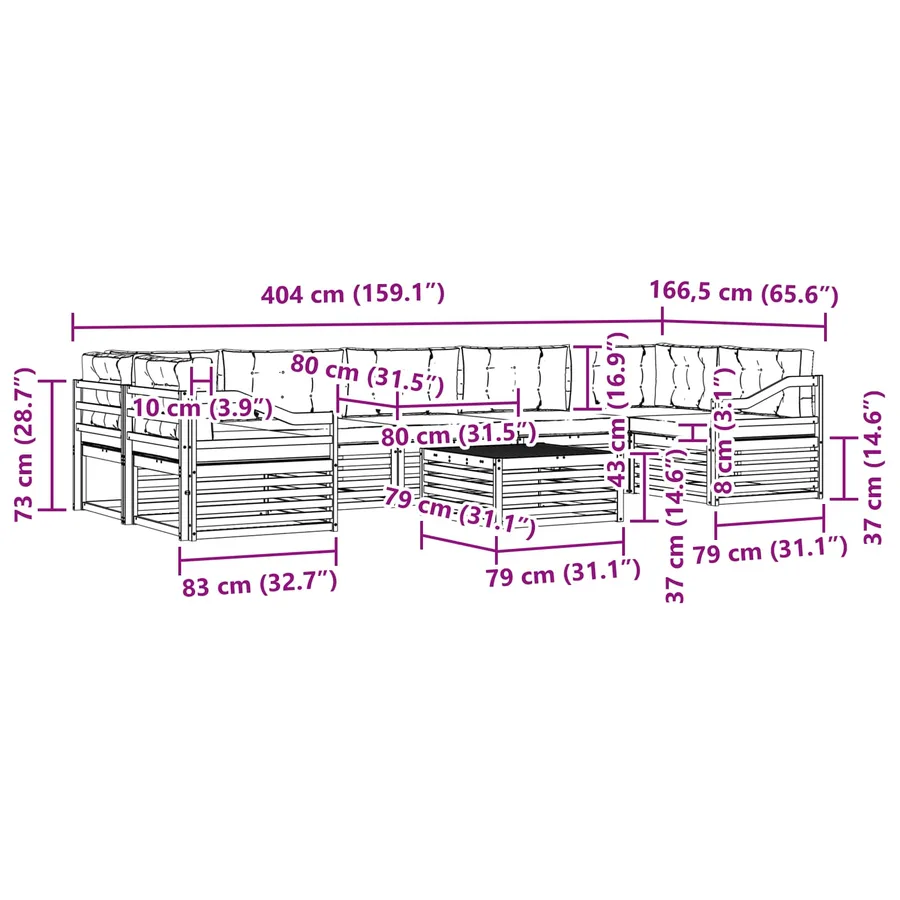 Ensemble de canapés d'extérieur 8 pc Blanc et anthracite - 7