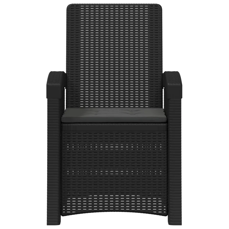 Chaise de jardin inclinable imitant le rotin Anthracite PP - 3