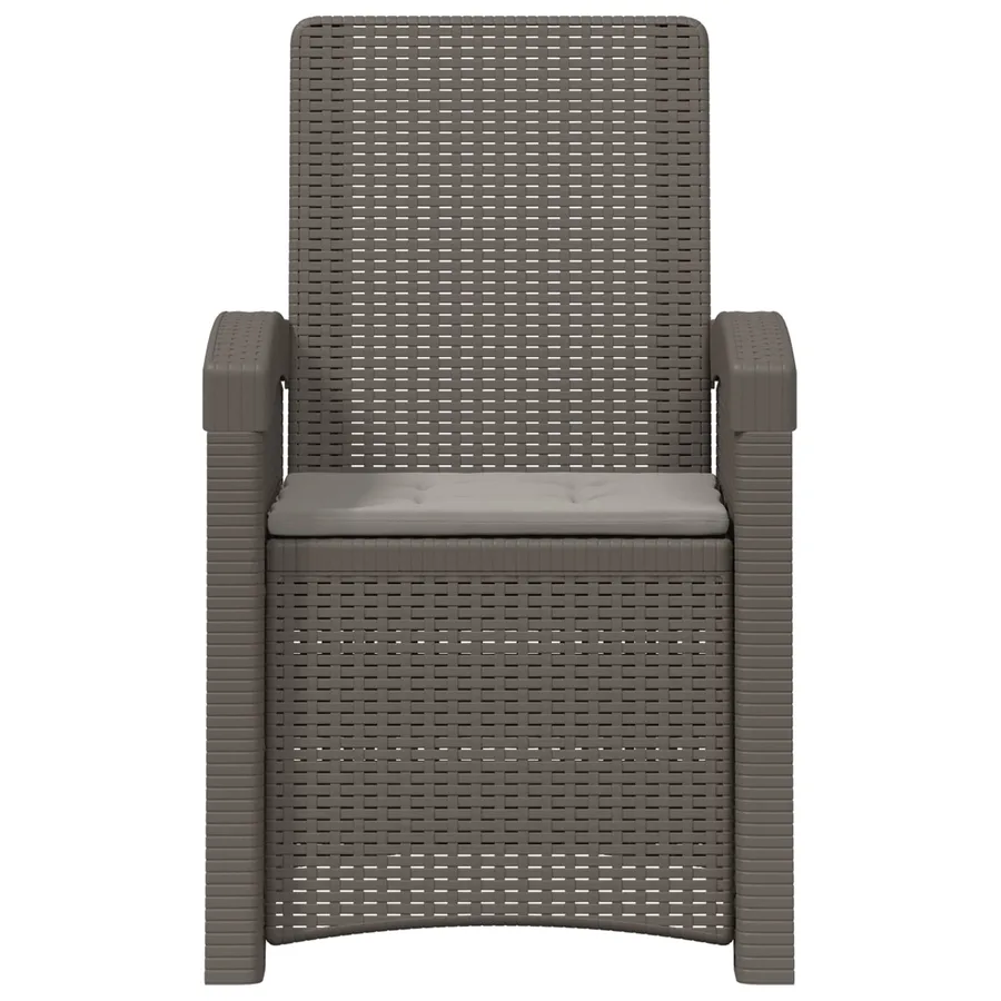 Chaise de jardin inclinable imitant le rotin Gris clair PP - 3