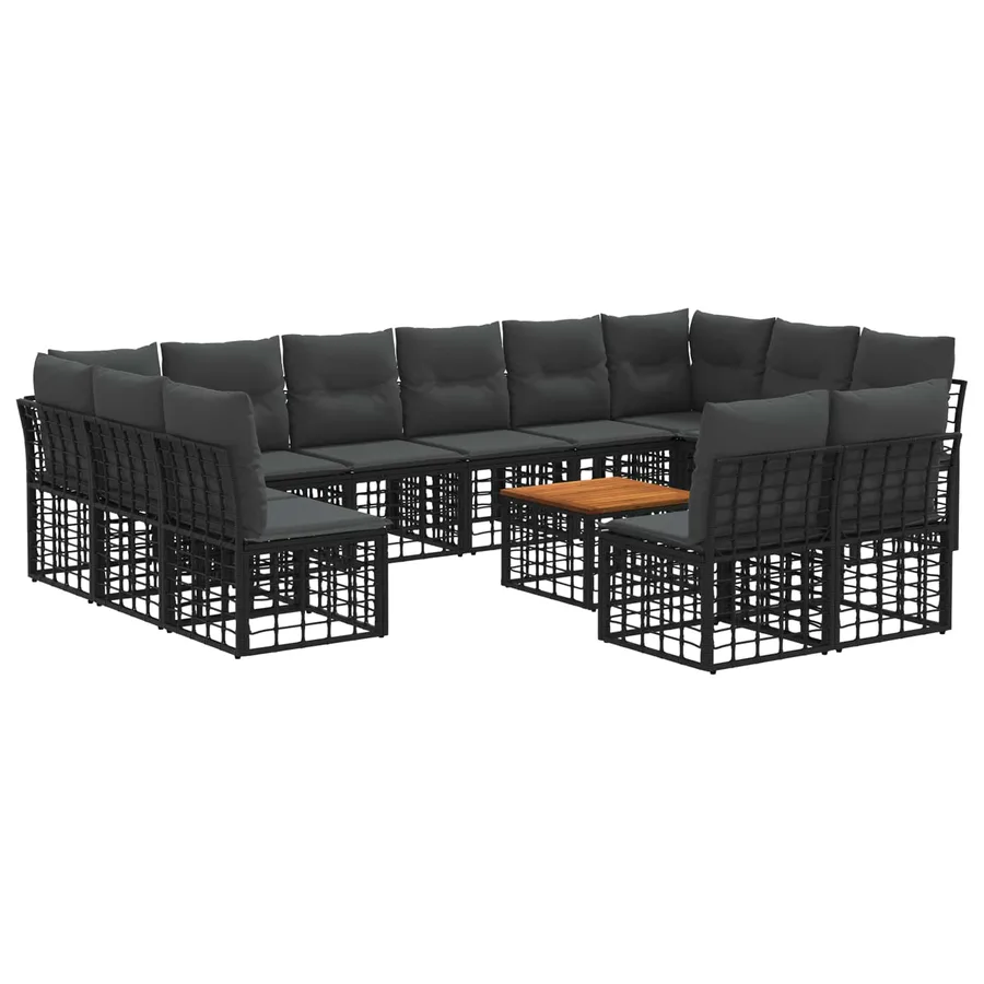 Ensemble de canapés d'extérieur 13 pcs Noir et Gris foncé - 2