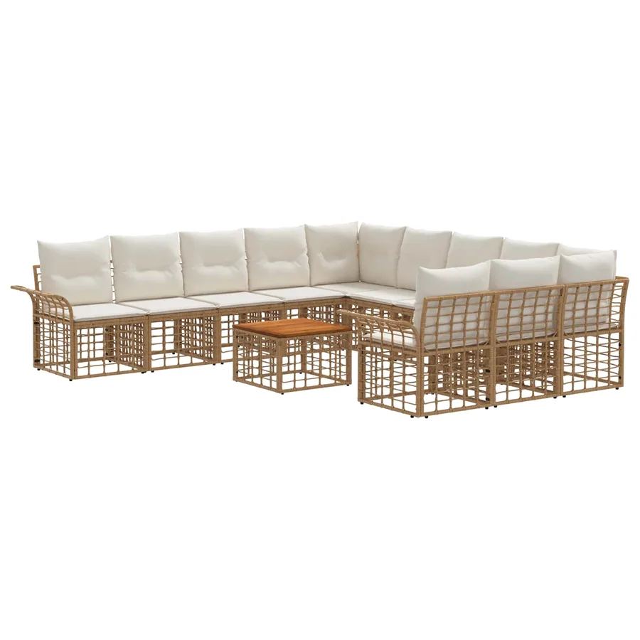 Ensemble de canapés d'extérieur 12 pcs Blanc Naturel et Crème - 2