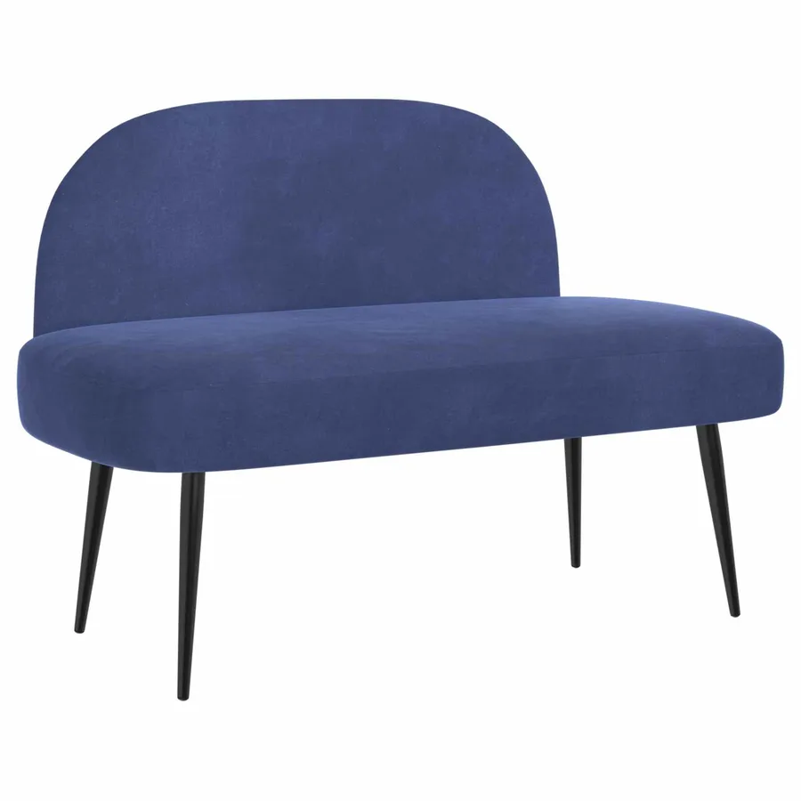 Banc rembourré avec dossier Bleu police 110 x 60 x 76 cm - 2
