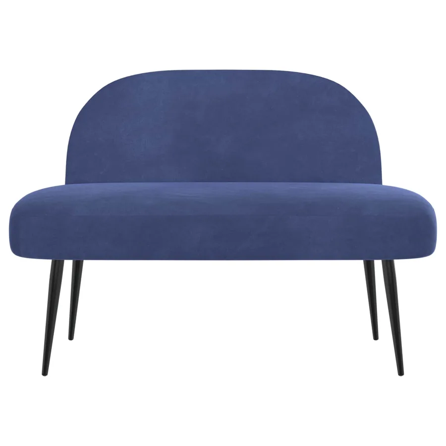 Banc rembourré avec dossier Bleu police 110 x 60 x 76 cm - 3