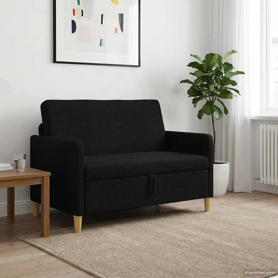 Sofa avec rangement Noir 122 x 78 x 87 cm Polyester
