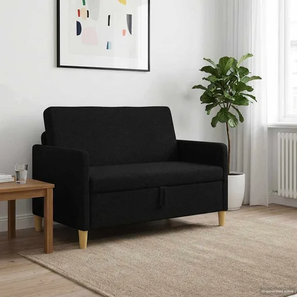 Sofa avec rangement Noir 122 x 78 x 87 cm Polyester