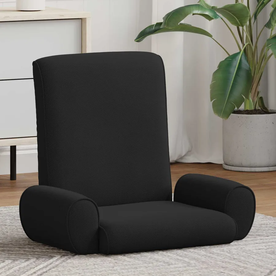 Fauteuil de sol ajustable Noir Velours grainé - 3