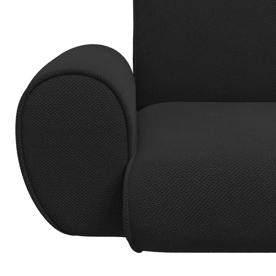 Fauteuil de sol ajustable Noir Velours grainé - 7