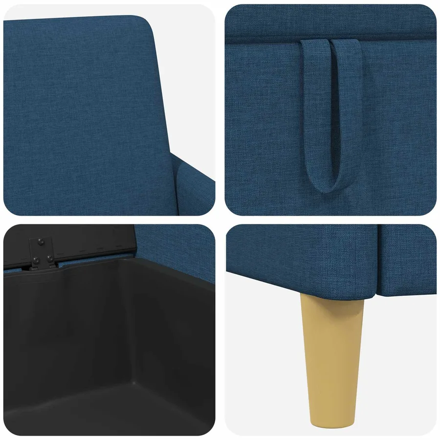 Canapé avec rangement 2 pcs Bleu Polyester - 6