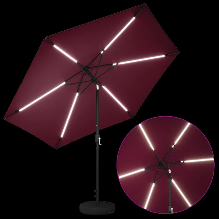Parasol de jardin avec lumières LED et base 300 x 300 cm - 4