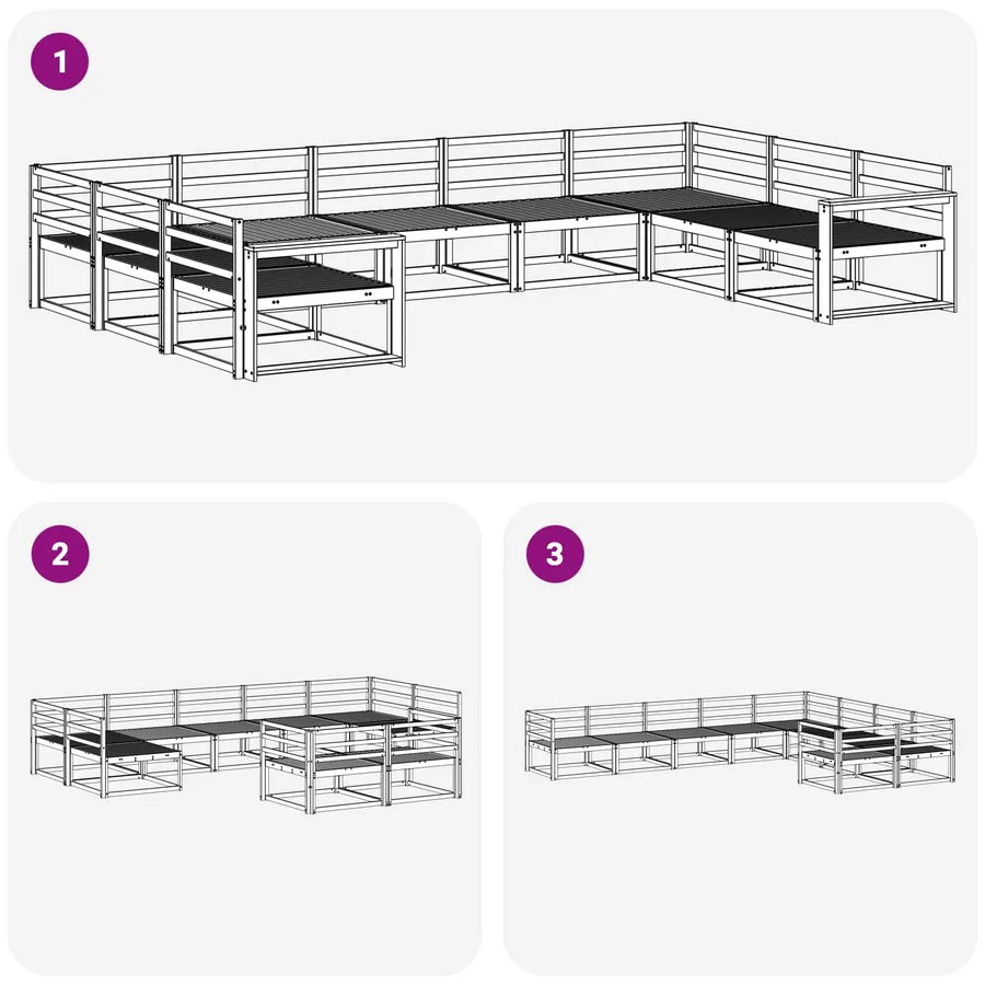 Ensemble de canapés d'extérieur 9 pcs Blanc 404 x 251,5 x 73 cm - 6