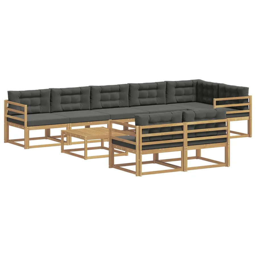 Ensemble de canapés d'extérieur 9 pcs Blanc et anthracite - 2