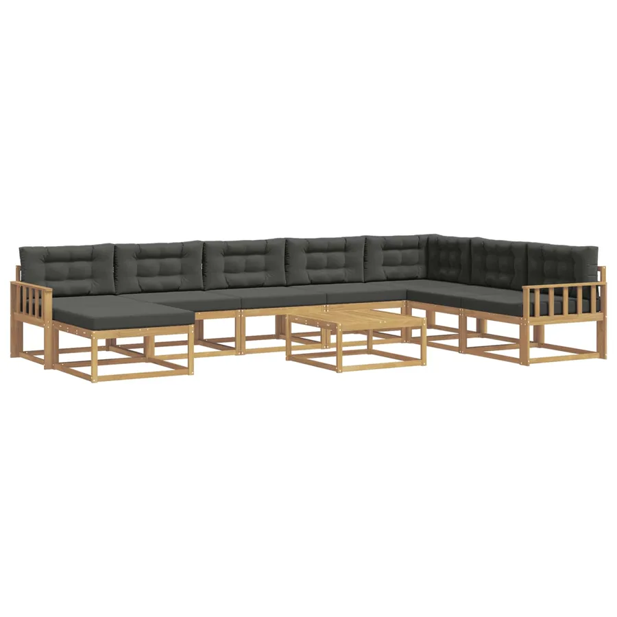 Ensemble de canapés d'extérieur 9 pcs Blanc et anthracite - 2