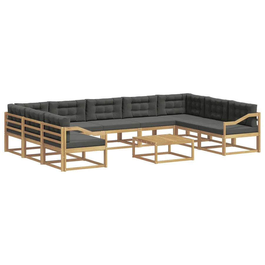 Ensemble de canapés d'extérieur 10 pcs Blanc et anthracite - 2