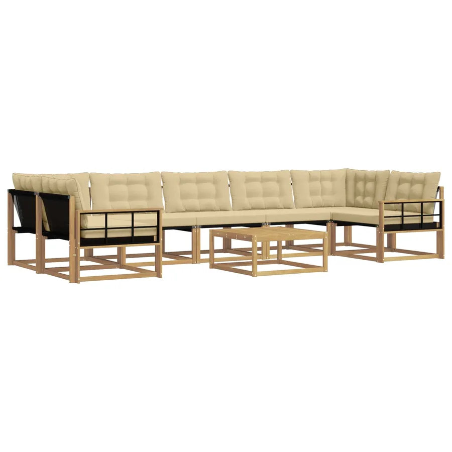Ensemble de canapés d'extérieur 8 pcs Blanc et Beige - 2