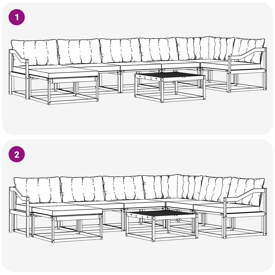 Ensemble de canapés d'extérieur 8 pcs Blanc et Beige - 11