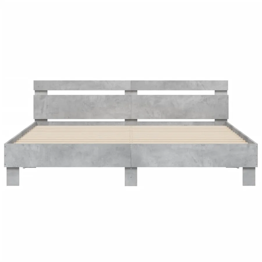 Cadre de lit sans matelas gris béton 200x200 cm - 5