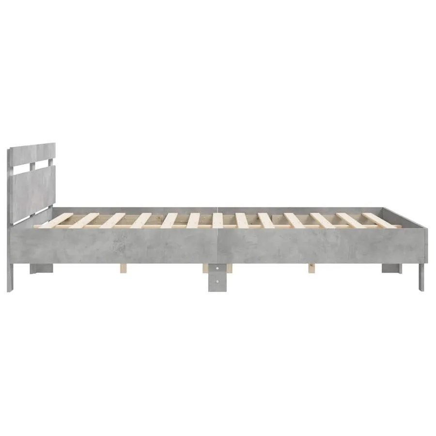 Cadre de lit sans matelas gris béton 200x200 cm - 6