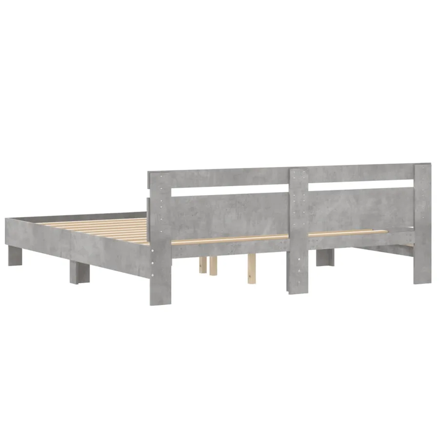 Cadre de lit sans matelas gris béton 200x200 cm - 7
