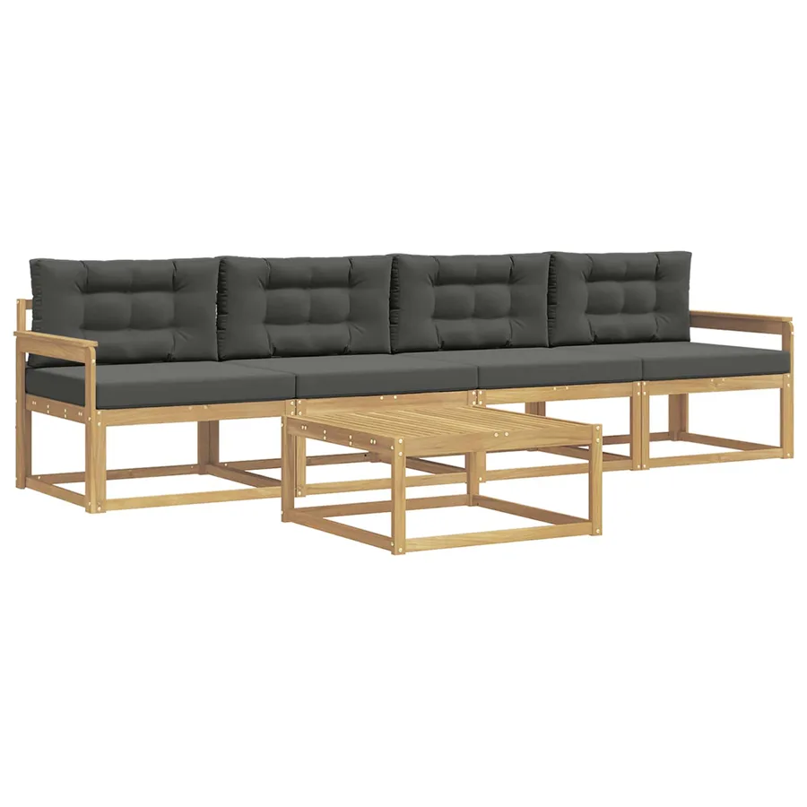 Ensemble de canapés d'extérieur 4 pcs Blanc et anthracite - 2