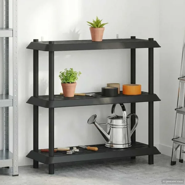 Unité de rangement 3 niveaux 100 x 40 x 96 cm PP Anthracite