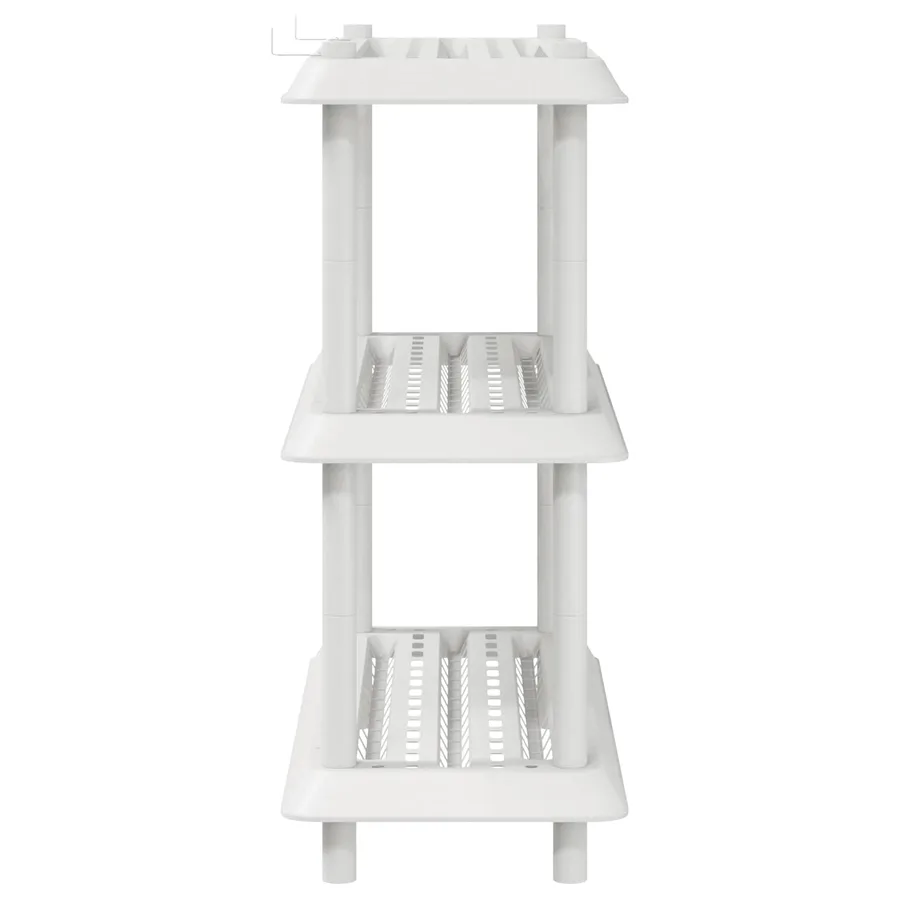 Unité de rangement 3 niveaux 100 x 40 x 96 cm PP Blanc - 6