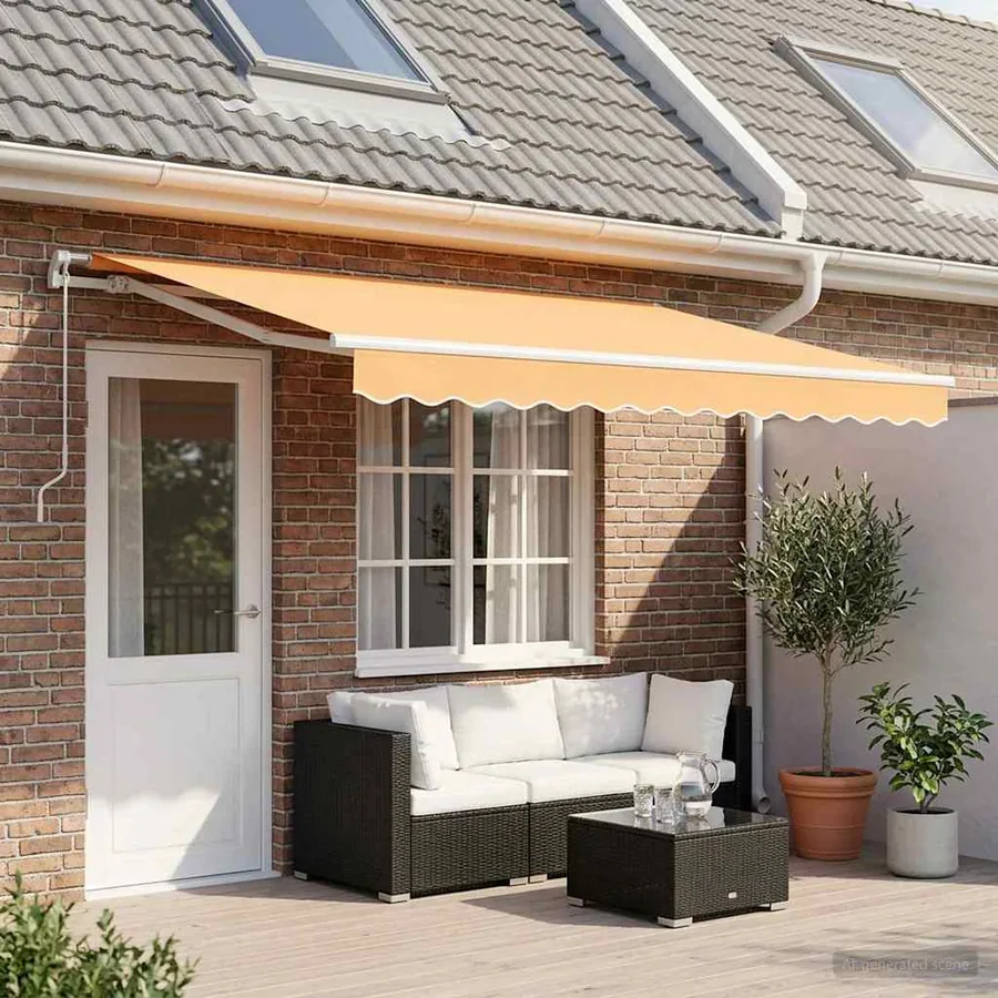 Auvent rétractable Sable 4 × 3 m Polyester et Aluminium