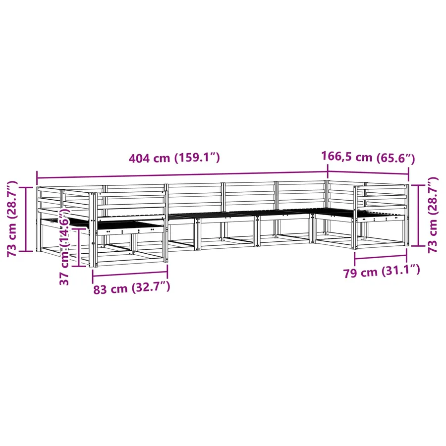 Ensemble de canapés d'extérieur 7 pcs Blanc - 6