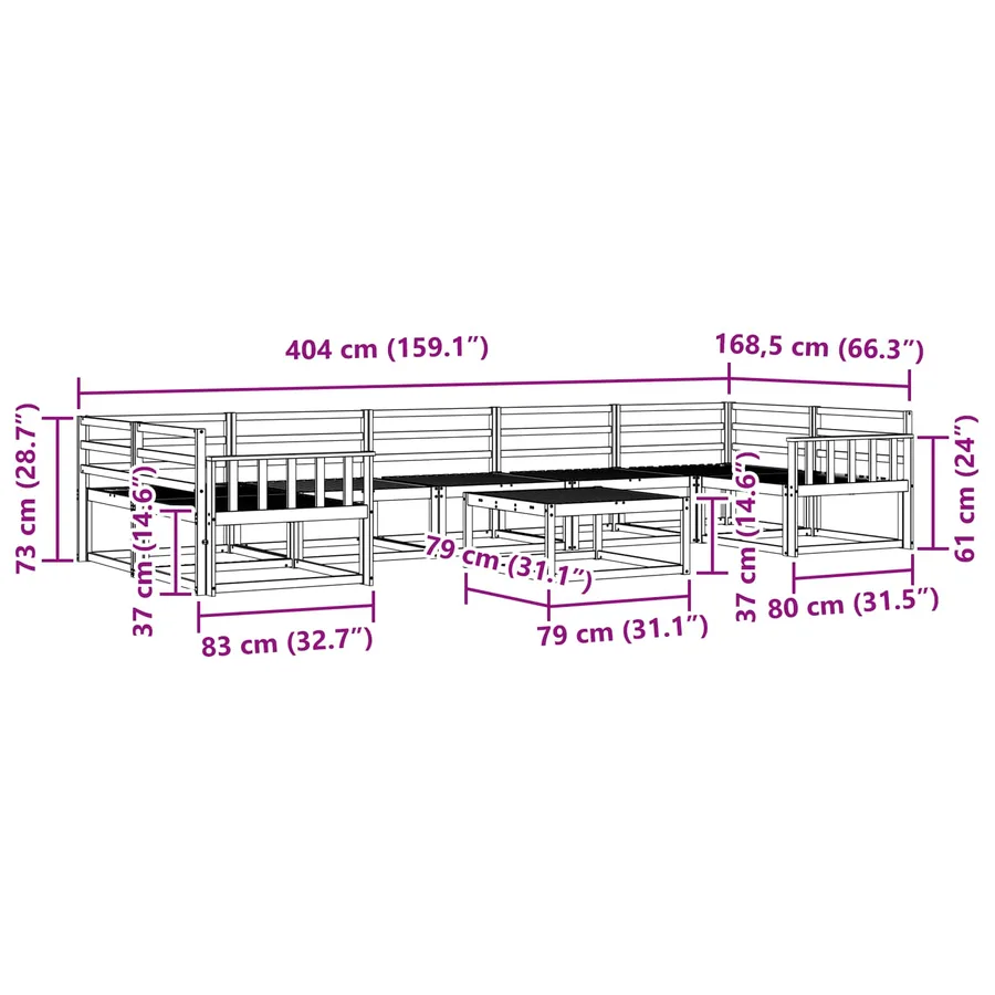 Ensemble de canapés d'extérieur 8 pcs Blanc - 8