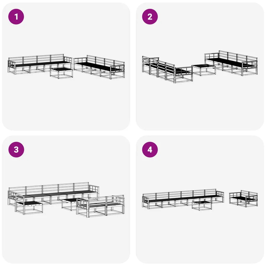 Ensemble de canapés d'extérieur 9 pcs Blanc 79 x 79 x 37 cm - 7