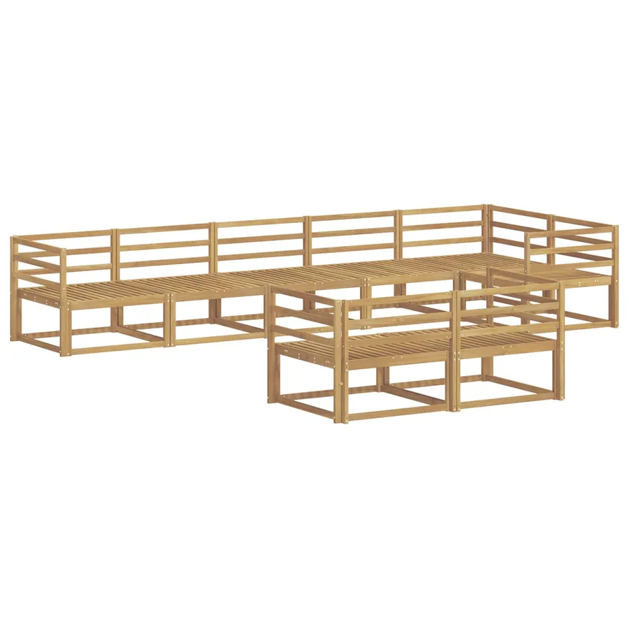 Ensemble de canapés d'extérieur 8 pc Blanc Bois d'Acacia Massif - 2