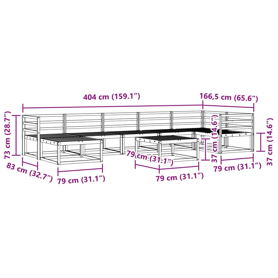 Ensemble de canapés d'extérieur 8 pcs Blanc - 10