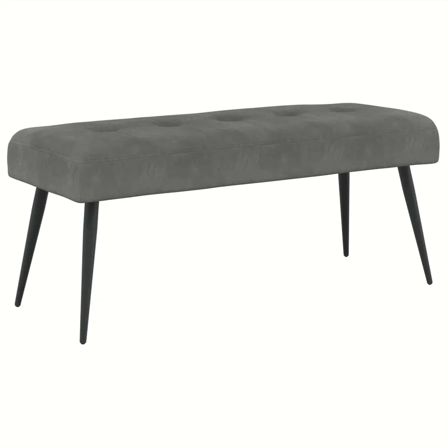 Banc avec capitonnage bouton Gris foncé 110 x 40 x 46 cm - 2