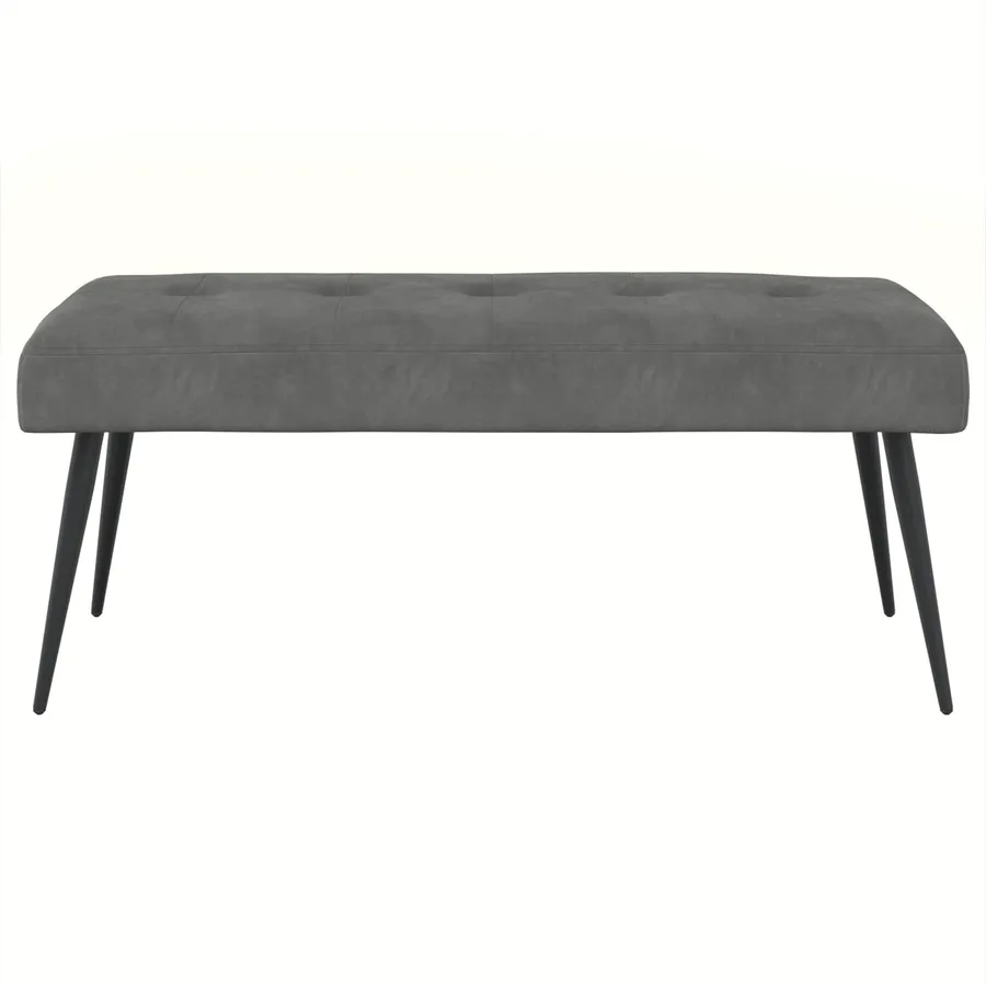 Banc avec capitonnage bouton Gris foncé 110 x 40 x 46 cm - 5