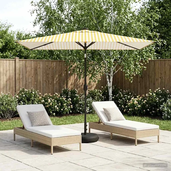 Parasol de jardin avec lumières LED et base 200 x 300 cm