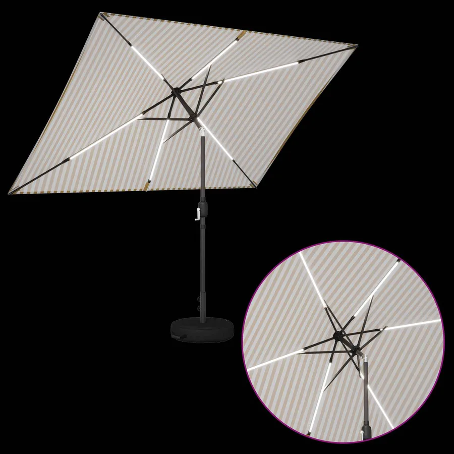Parasol de jardin avec lumières LED et base 200 x 300 cm - 4